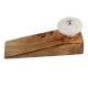 2 Pieces Cream Wheel Flower Ceramic Wooden Door Stopper